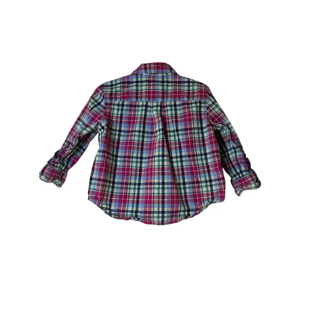 RALPH LAUREN Boy’s (2) Plaid Button Down Ling Sleeve Shirts / Size: 18 Months